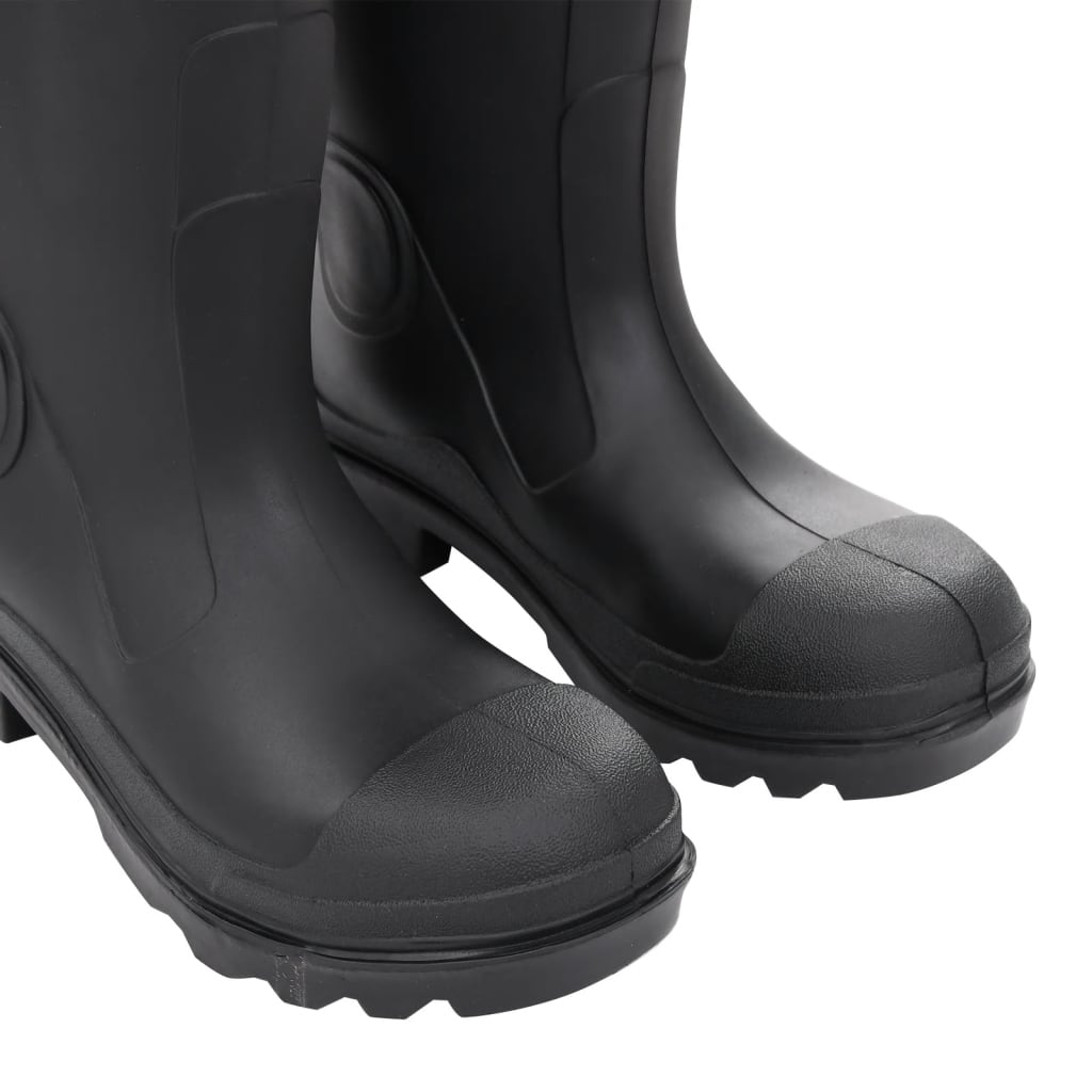 vidaXL Cizme de ploaie cu șosete detașabile, negru, mărime 40, PVC vidaXL Cizme de ploaie cu șosete detașabile, negru, mărime 40, PVC