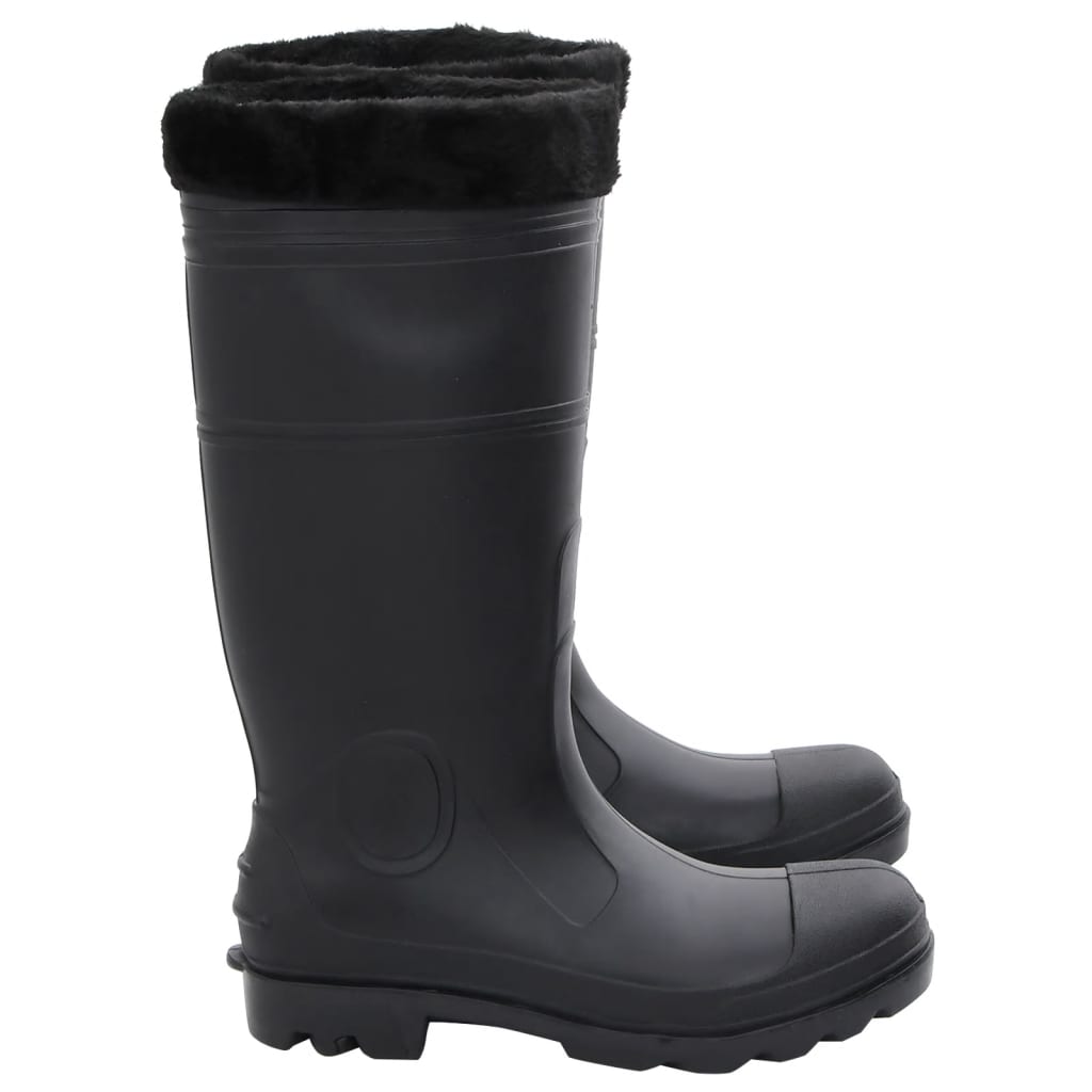 vidaXL Cizme de ploaie cu șosete detașabile, negru, mărime 41, PVC vidaXL Cizme de ploaie cu șosete detașabile, negru, mărime 41, PVC