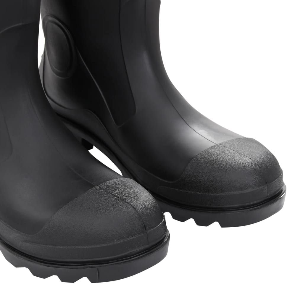 vidaXL Cizme de ploaie cu șosete detașabile, negru, mărime 44, PVC vidaXL Cizme de ploaie cu șosete detașabile, negru, mărime 44, PVC