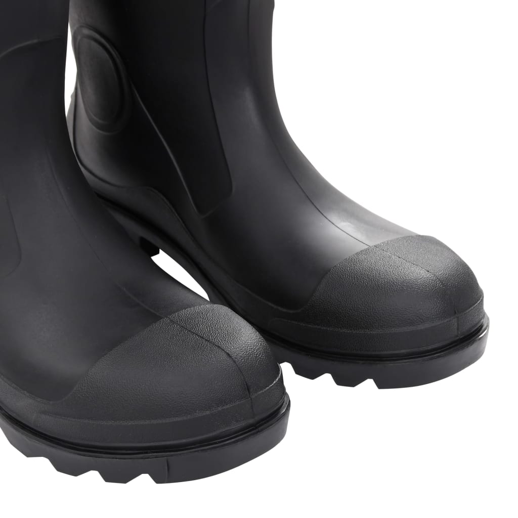 vidaXL Cizme de ploaie cu șosete detașabile, negru, mărime 46, PVC vidaXL Cizme de ploaie cu șosete detașabile, negru, mărime 46, PVC