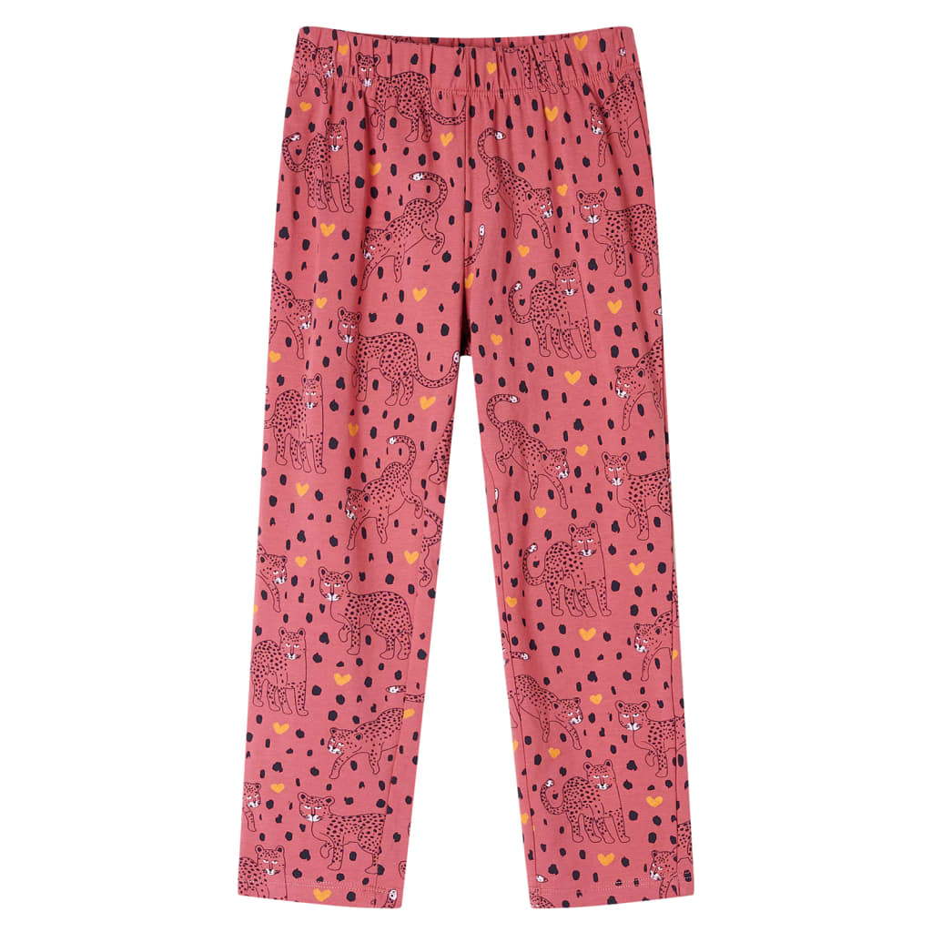 Pijamale pentru copii cu mâneci lungi roz fanat 128