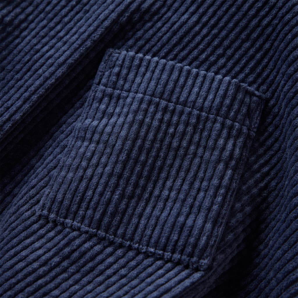 Fustă pentru copii cu buzunare, velur, bleumarin, 116