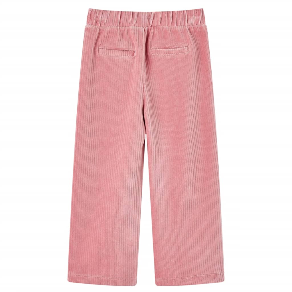 Pantaloni de copii din velur, roz, 128
