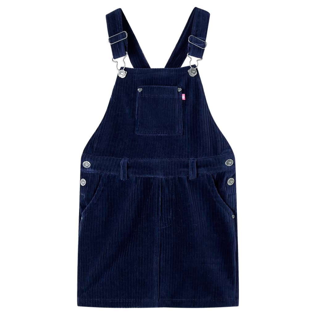 Rochie salopetă pentru copii, velur, bleumarin, 116 Rochie salopetă pentru copii, velur, bleumarin, 116