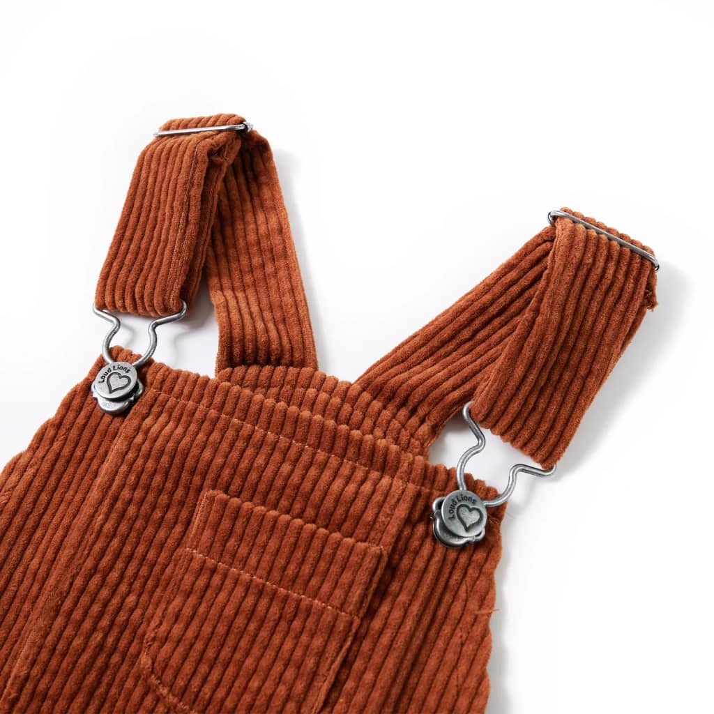 Rochie salopetă pentru copii, velur, coniac, 104 Rochie salopetă pentru copii, velur, coniac, 104