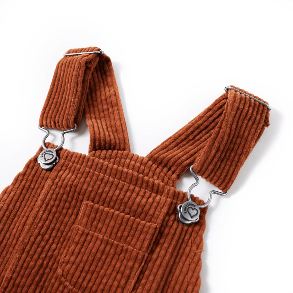 Rochie salopetă pentru copii, velur, coniac, 116 Rochie salopetă pentru copii, velur, coniac, 116