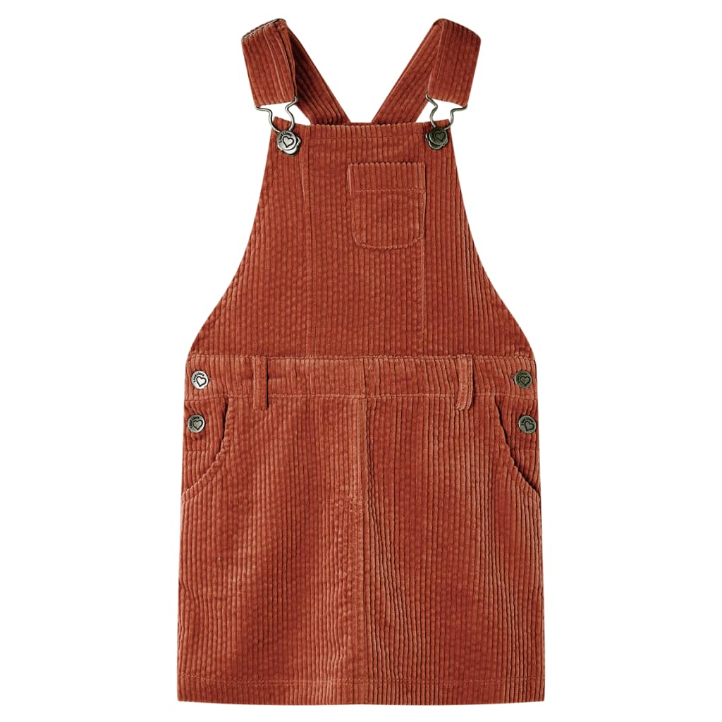 Rochie salopetă pentru copii, velur, coniac, 128 Rochie salopetă pentru copii, velur, coniac, 128