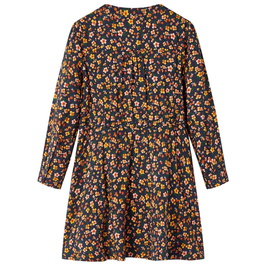 Rochie cu mâneci lungi pentru copii, bleumarin, 92