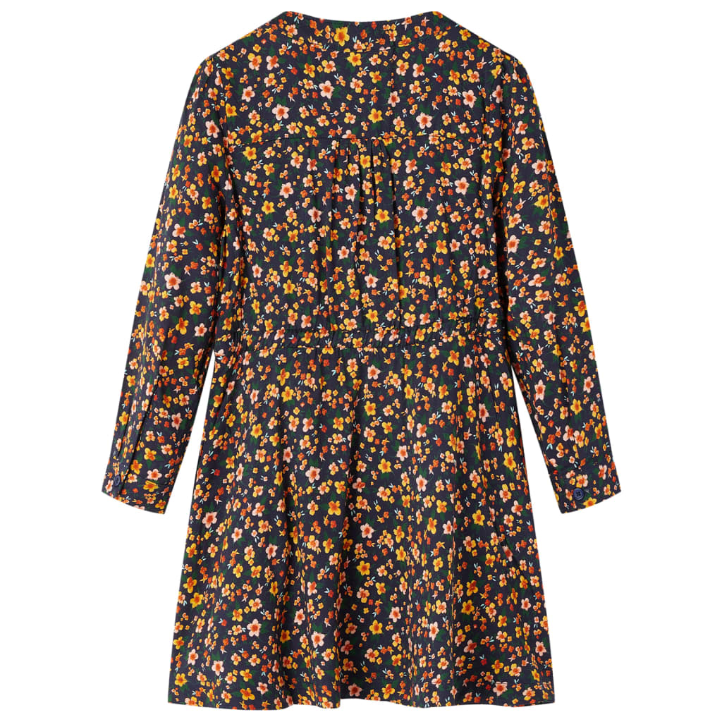 Rochie pentru copii cu mâneci lungi, bleumarin, 116