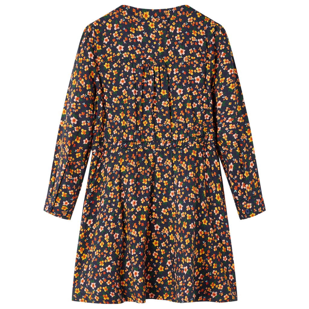Rochie cu mâneci lungi pentru copii, bleumarin, 140