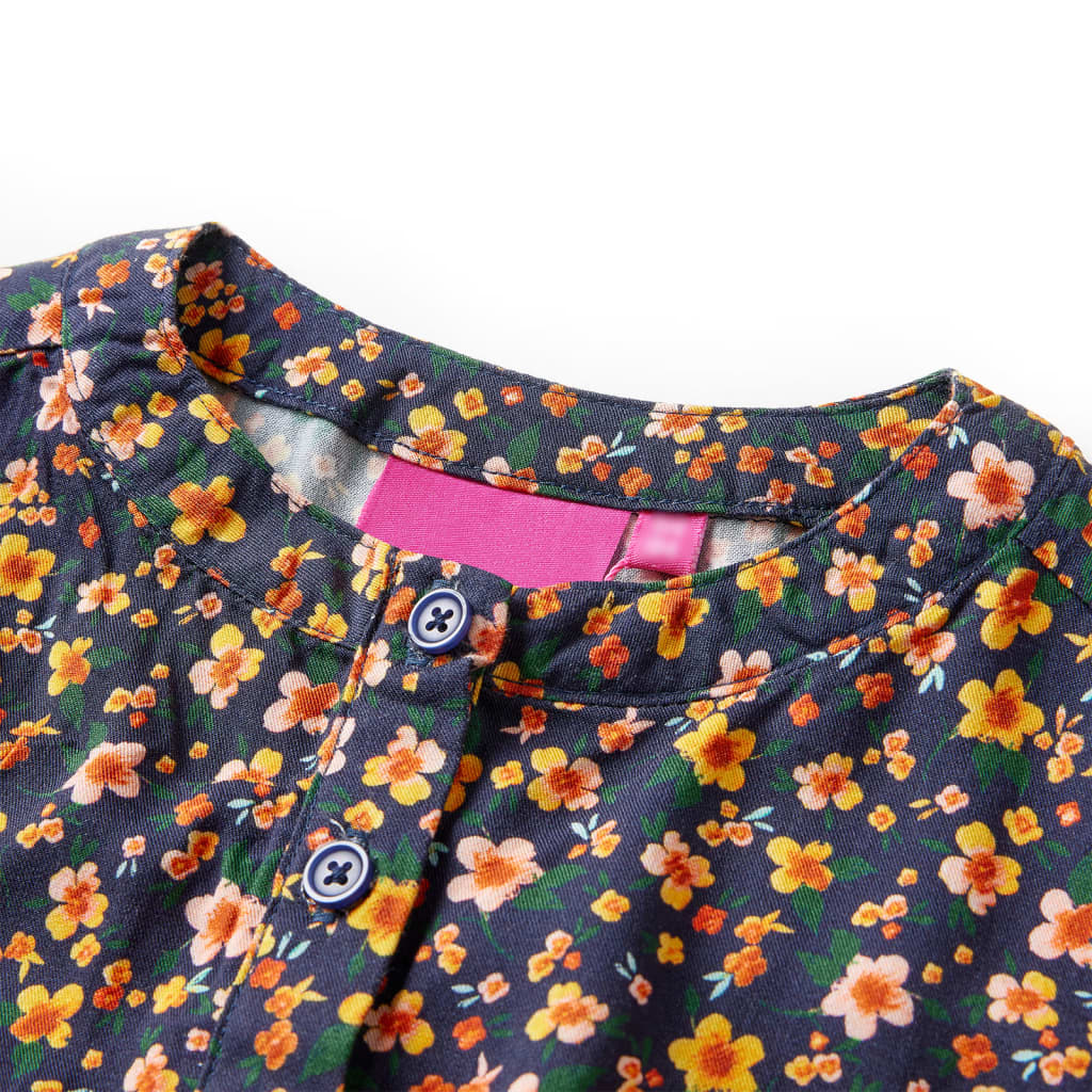 Rochie cu mâneci lungi pentru copii, bleumarin, 140