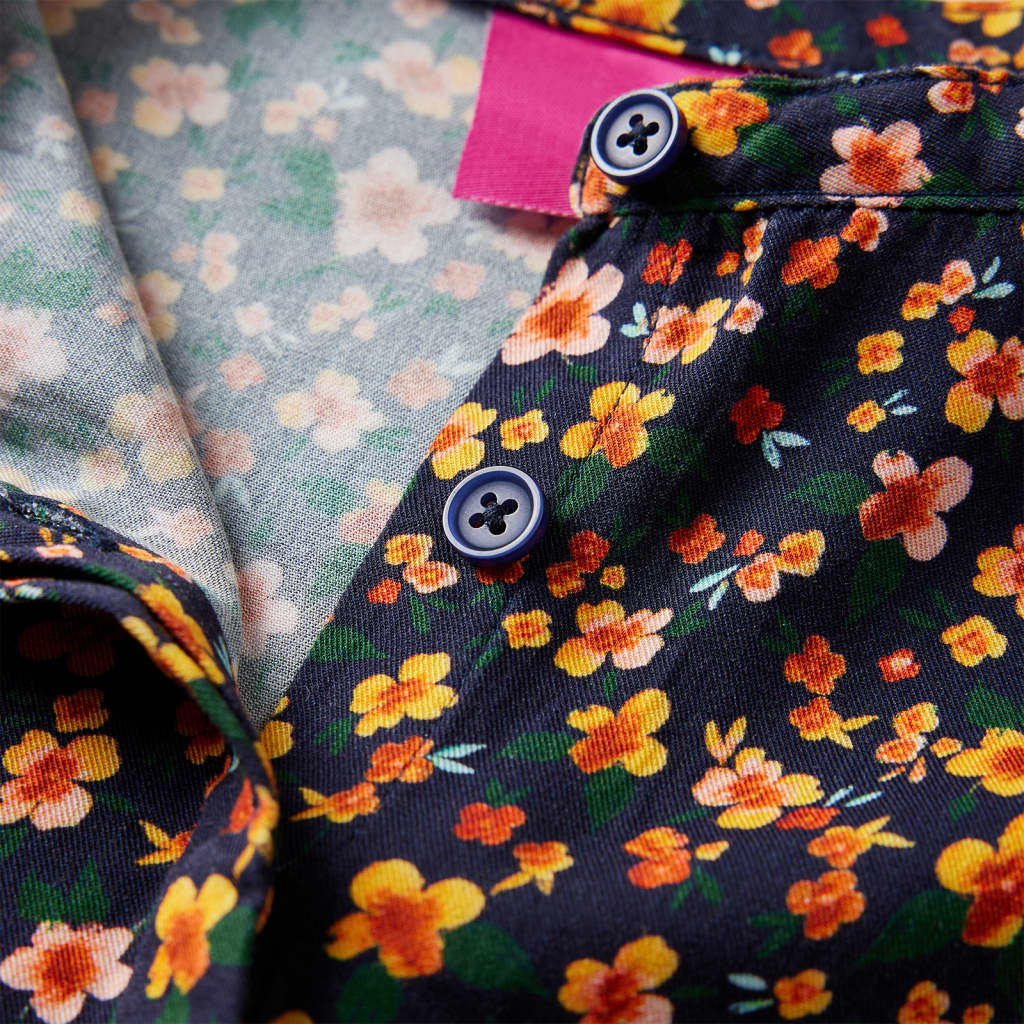 Cămașă pentru copii cu guler tip bandă, bleumarin 128