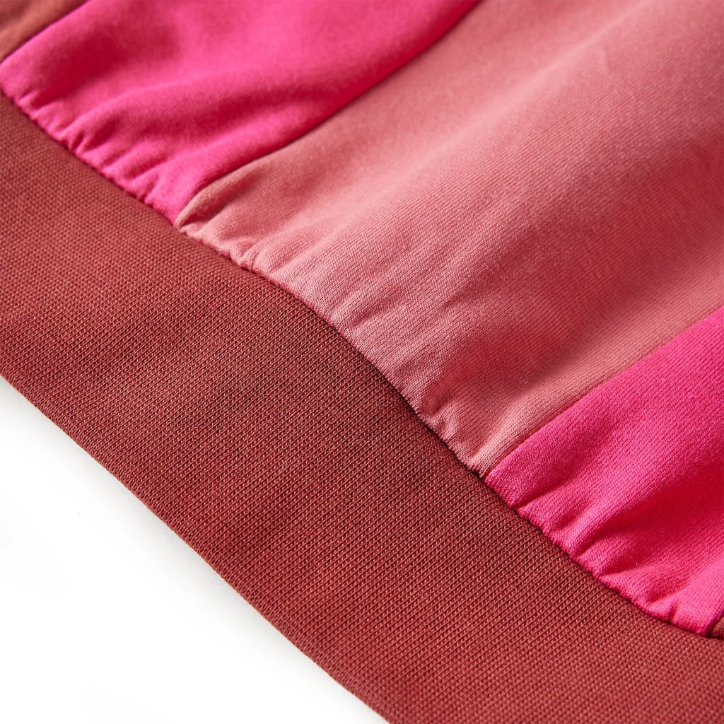Bluzon pentru copii, color block roz și henna, 104 Bluzon pentru copii, color block roz și henna, 104