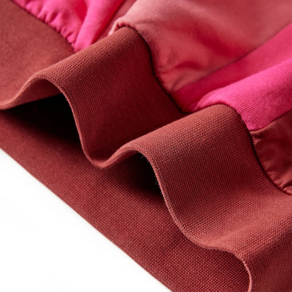 Bluzon pentru copii, color block roz și henna, 116 Bluzon pentru copii, color block roz și henna, 116