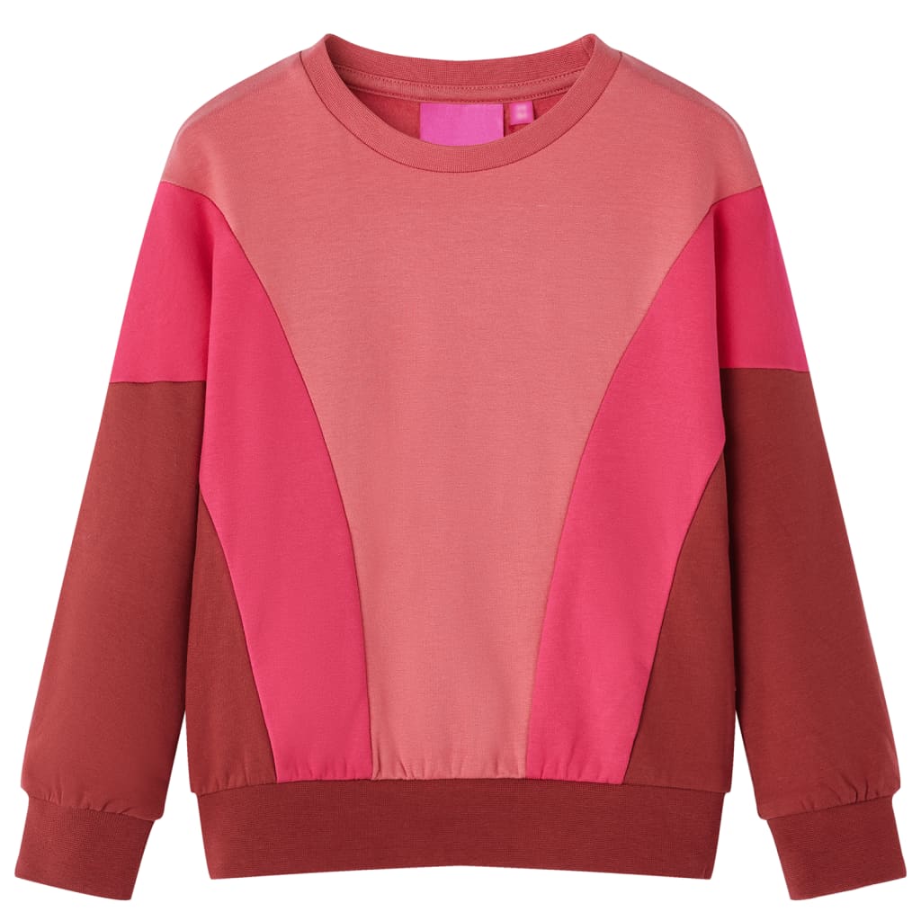 Bluzon pentru copii, color block roz și henna, 116 Bluzon pentru copii, color block roz și henna, 116