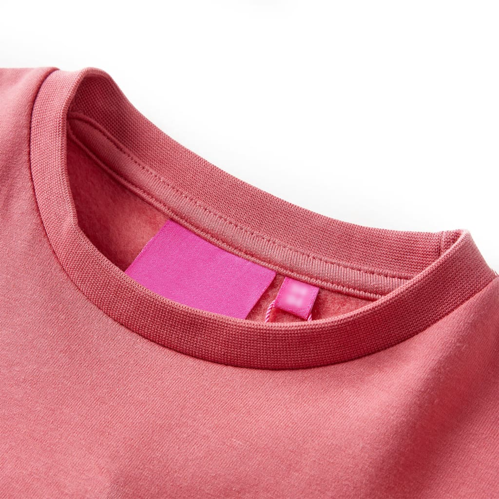 Bluzon pentru copii, color block roz și henna, 128 Bluzon pentru copii, color block roz și henna, 128
