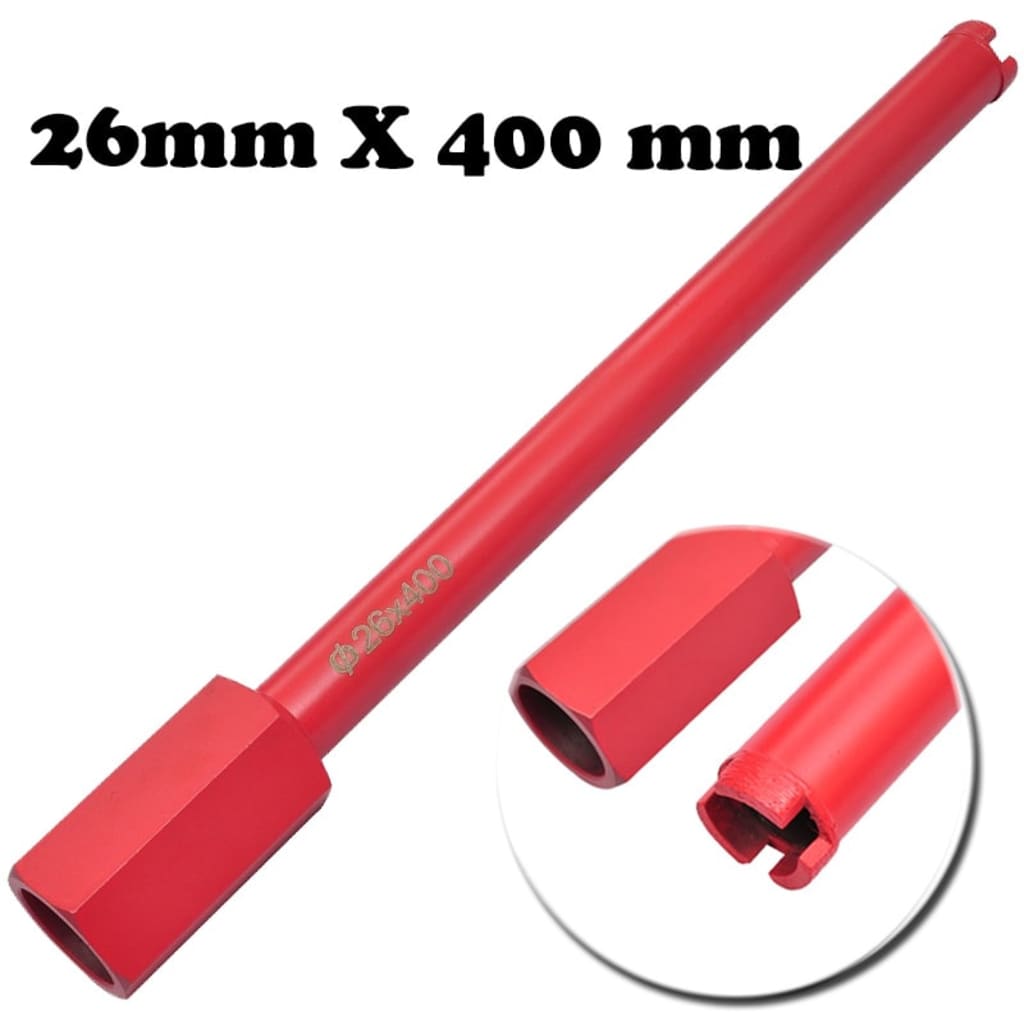 vidaXL Burghiu cu carotă diamantată găurire uscată și umedă 26x400 mm vidaXL Burghiu cu carotă diamantată găurire uscată și umedă 26x400 mm