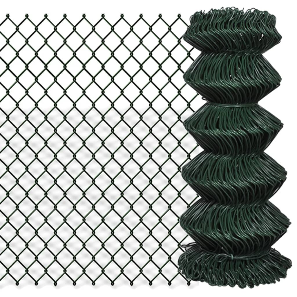 vidaXL Gard de legătură din plasă, verde, 0,8 x 15 m, oțel vidaXL Gard de legătură din plasă, verde, 0,8 x 15 m, oțel