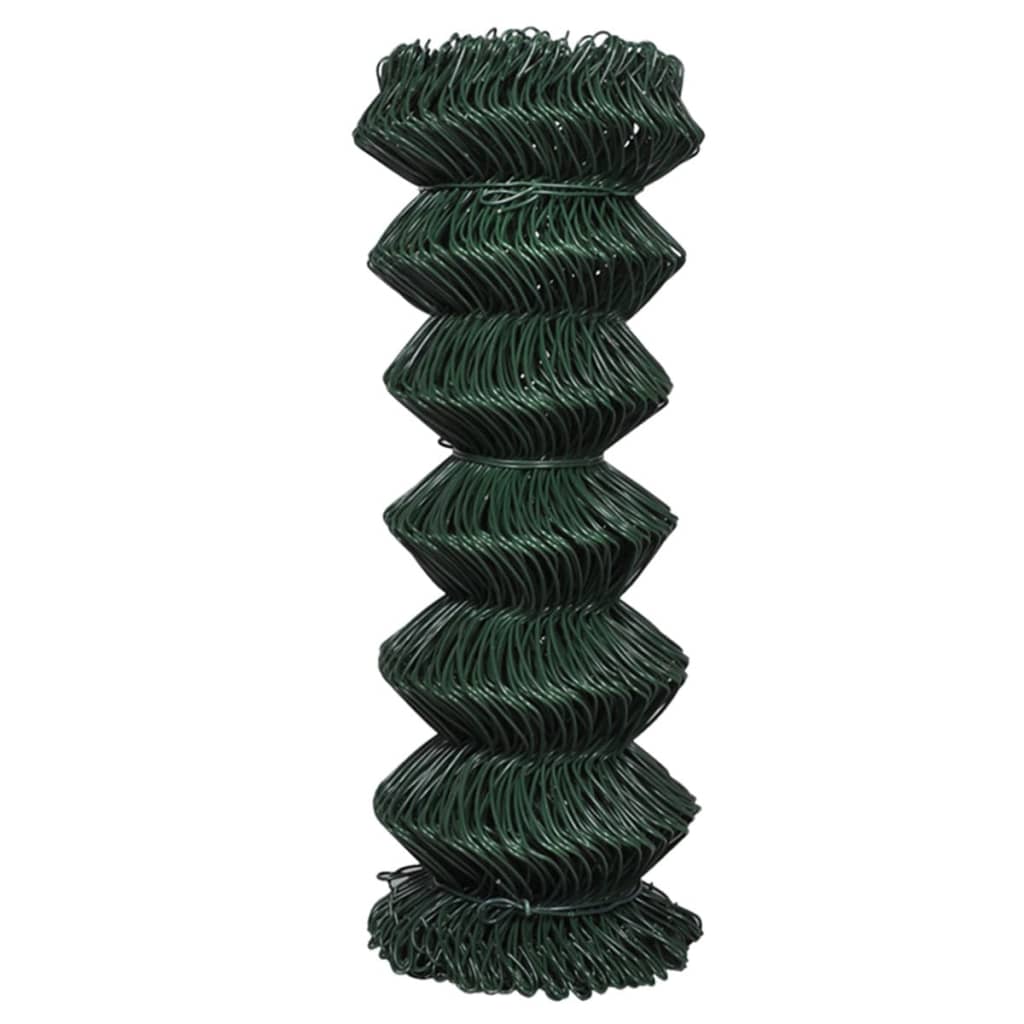 vidaXL Gard de legătură din plasă, verde, 1 x 15 m, oțel vidaXL Gard de legătură din plasă, verde, 1 x 15 m, oțel