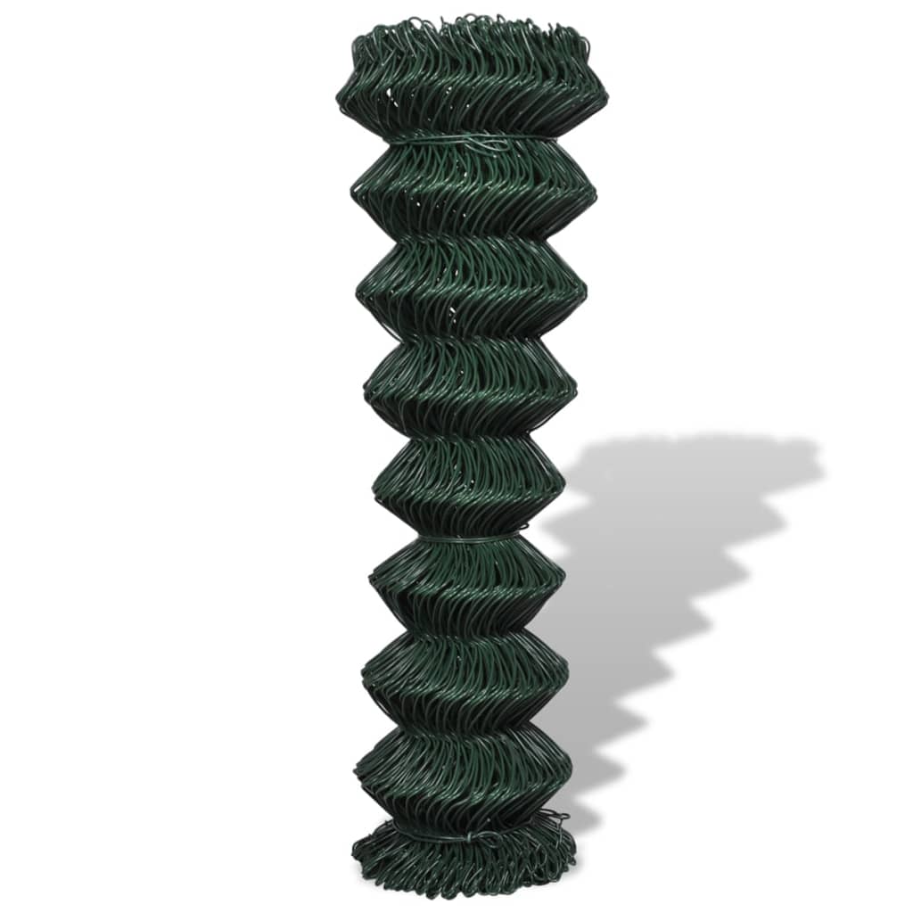 vidaXL Gard de legătură din plasă, verde, 1,5 x 15 m, oțel vidaXL Gard de legătură din plasă, verde, 1,5 x 15 m, oțel