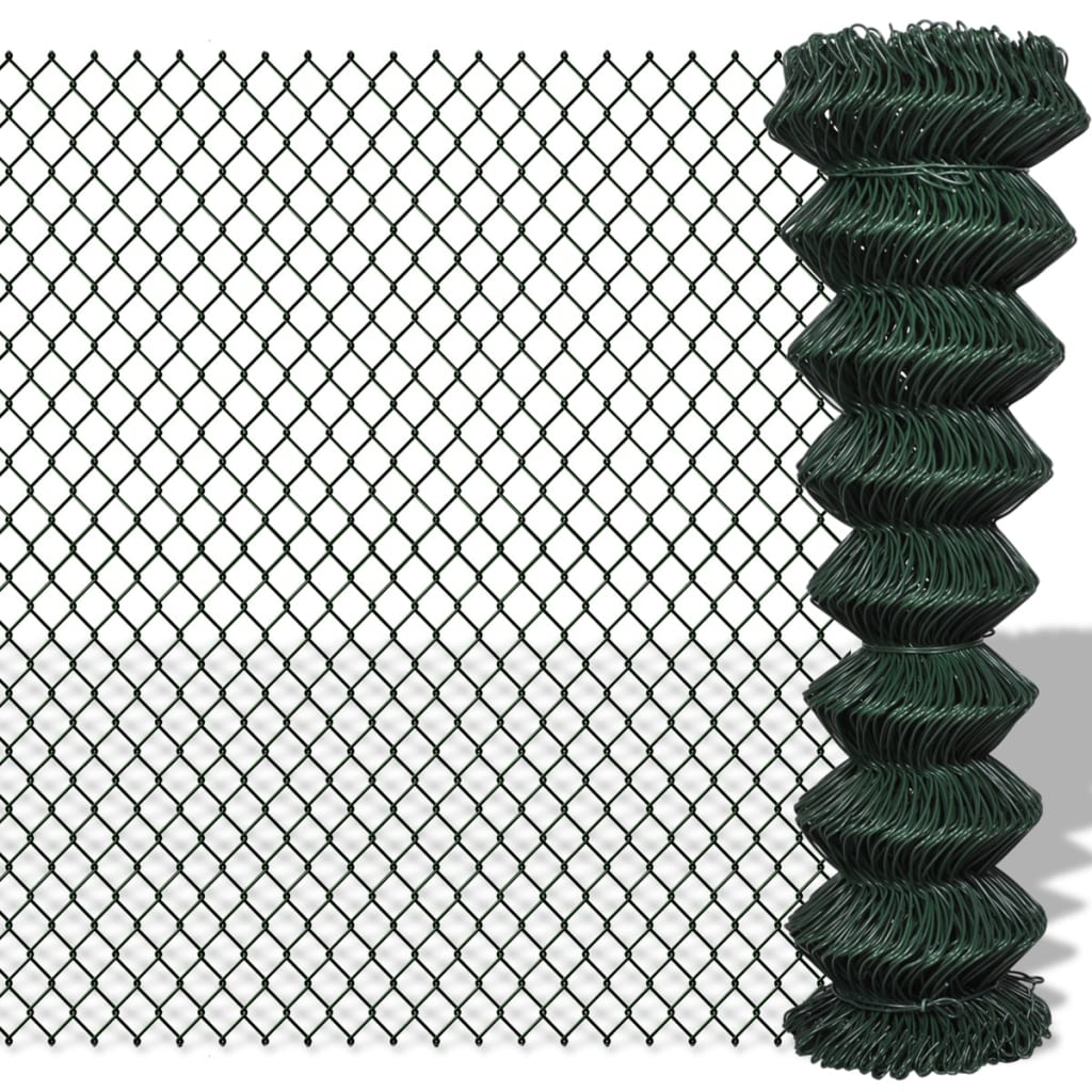 vidaXL Gard de legătură din plasă, verde, 1,5 x 15 m, oțel vidaXL Gard de legătură din plasă, verde, 1,5 x 15 m, oțel