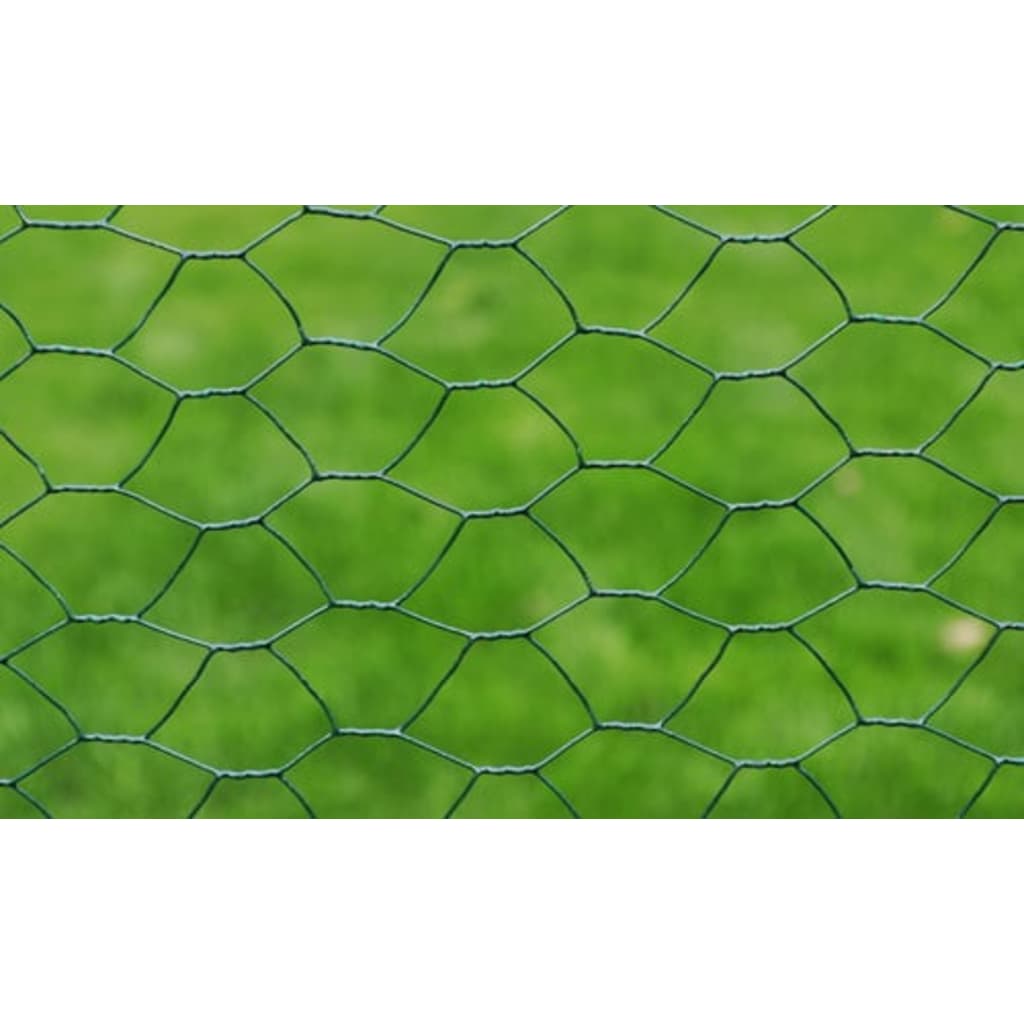vidaXL Plasă de sârmă găini, verde, 25 x 0,75 m, cu înveliș PVC