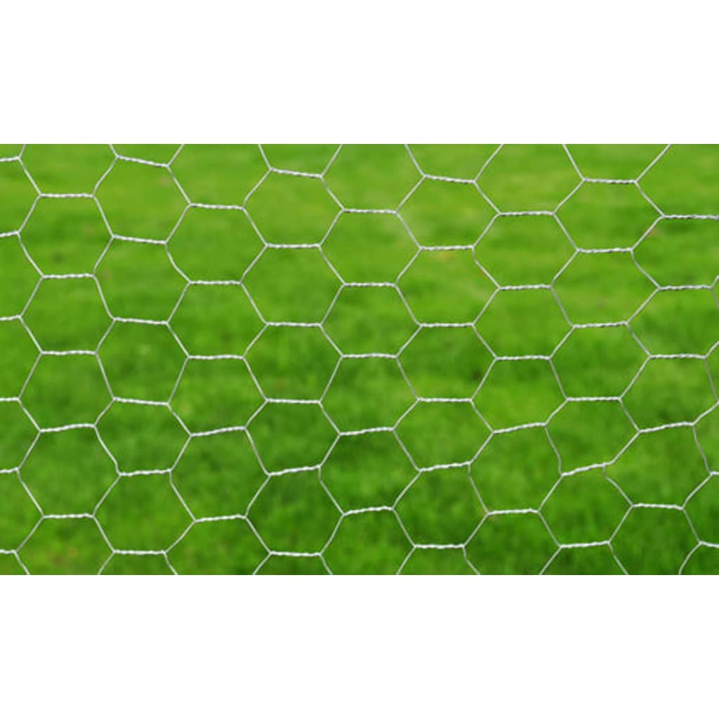 vidaXL Plasă de sârmă găini, argintiu, 25 x 0,75 m, oțel galvanizat