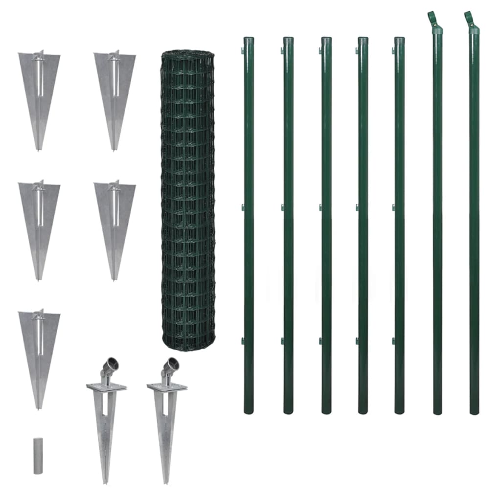 vidaXL Euro gard, verde, 10 x 1,5 m, oțel vidaXL Euro gard, verde, 10 x 1,5 m, oțel