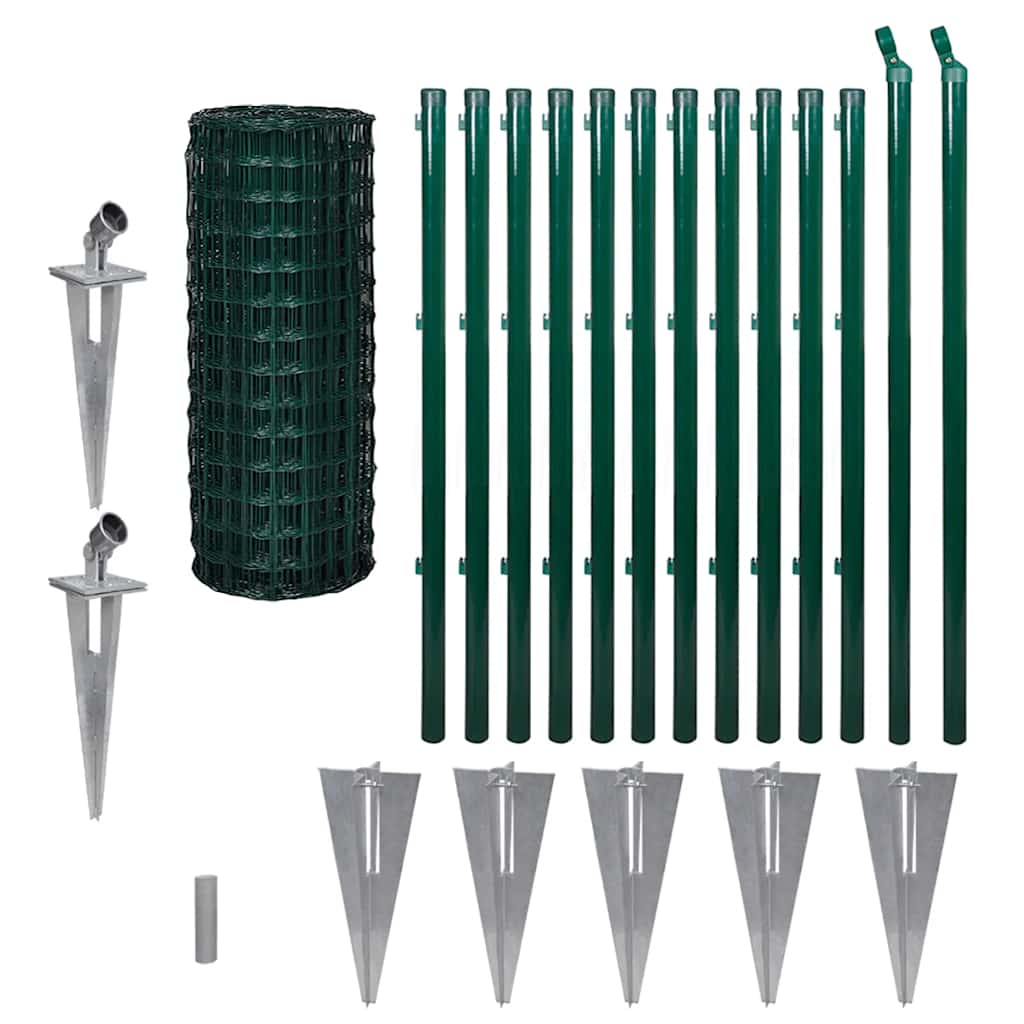 vidaXL Euro gard, verde, 25 x 1,0 m, oțel vidaXL Euro gard, verde, 25 x 1,0 m, oțel