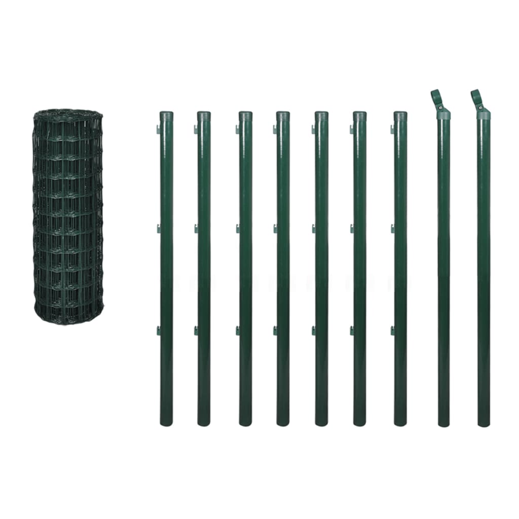 vidaXL Euro gard, verde, 10 x 1,0 m, oțel vidaXL Euro gard, verde, 10 x 1,0 m, oțel