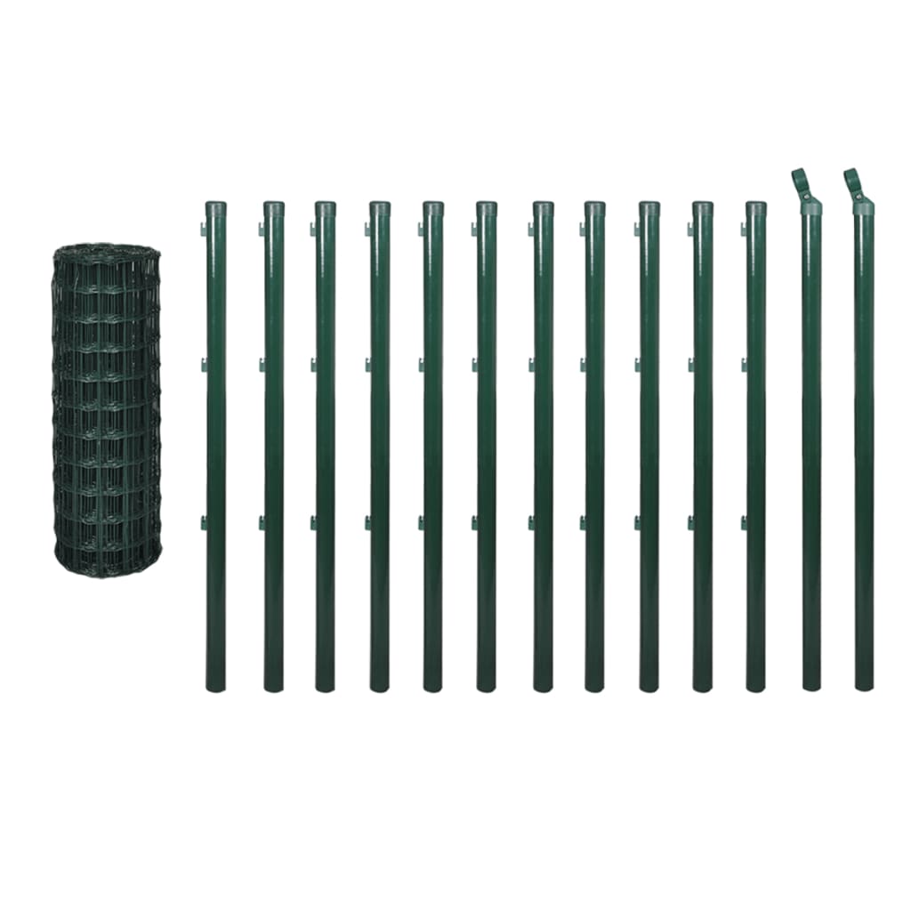 vidaXL Euro gard, verde, 25 x 0,8 m, oțel vidaXL Euro gard, verde, 25 x 0,8 m, oțel