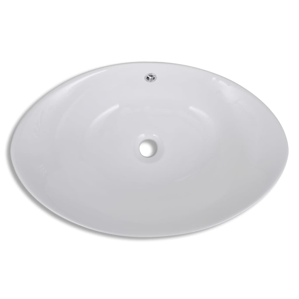 Chiuvetă ovală cu preaplin, 59 x 38,5 cm, ceramică de lux Chiuvetă ovală cu preaplin, 59 x 38,5 cm, ceramică de lux