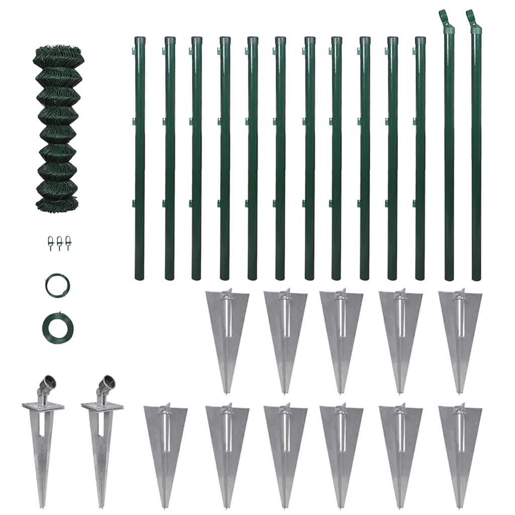 vidaXL Gard de legătură din plasă cu stâlpi/țăruși, 1,0 x 25 m, oțel vidaXL Gard de legătură din plasă cu stâlpi/țăruși, 1,0 x 25 m, oțel