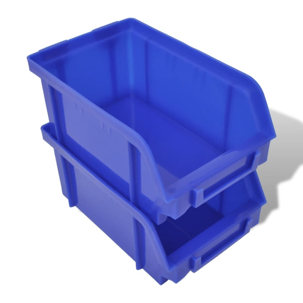 Set coș depozitare pt garaj, montat pe perete 30 buc albastru, plastic Set coș depozitare pt garaj, montat pe perete 30 buc albastru, plastic