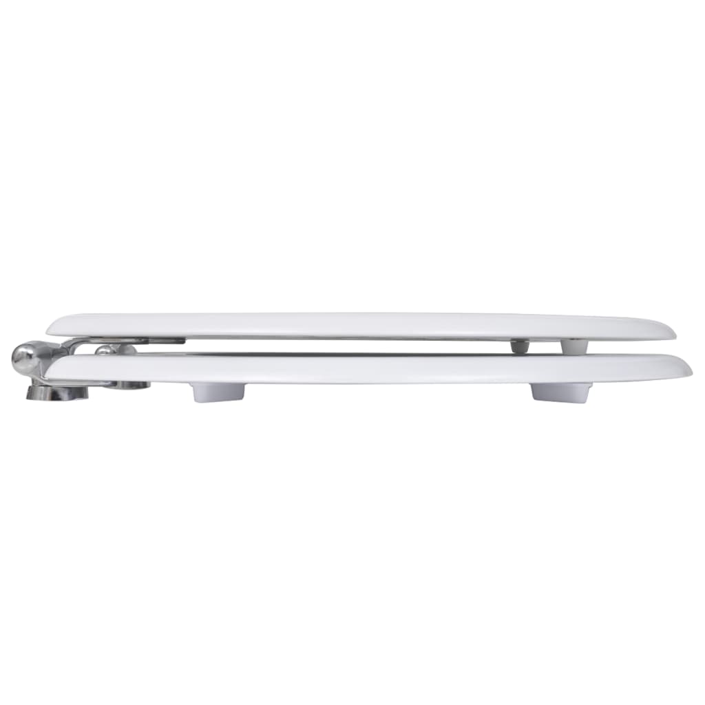 vidaXL Capac WC cu închidere silențioasă alb MDF design simplu vidaXL Capac WC cu închidere silențioasă alb MDF design simplu