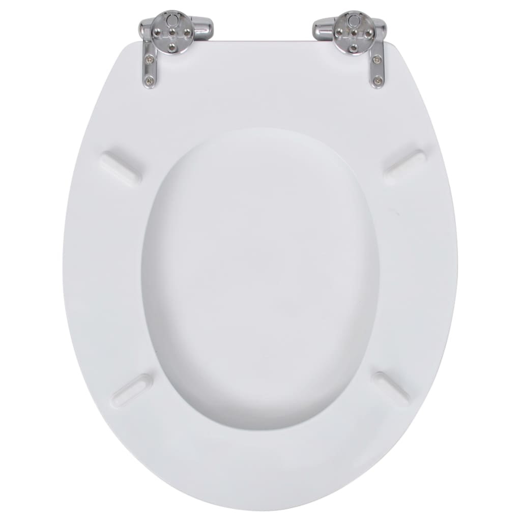 vidaXL Capac WC cu închidere silențioasă alb MDF design simplu vidaXL Capac WC cu închidere silențioasă alb MDF design simplu