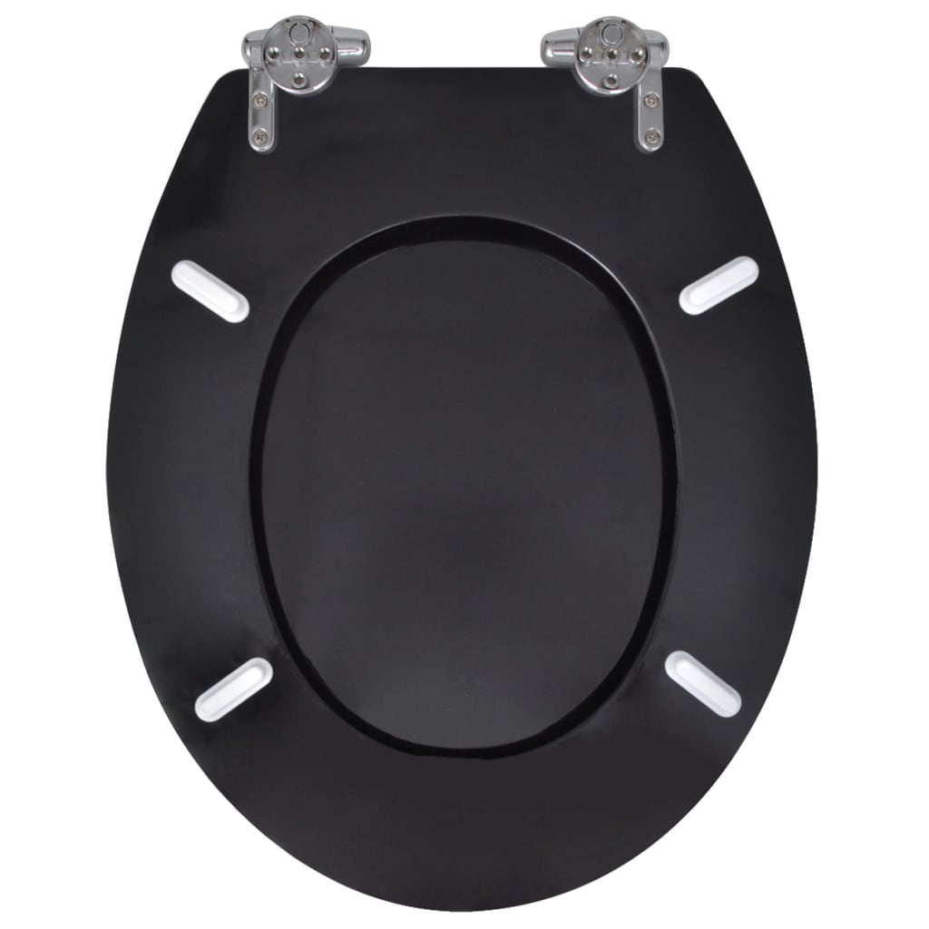 vidaXL Capac WC cu închidere silențioasă negru MDF design simplu vidaXL Capac WC cu închidere silențioasă negru MDF design simplu