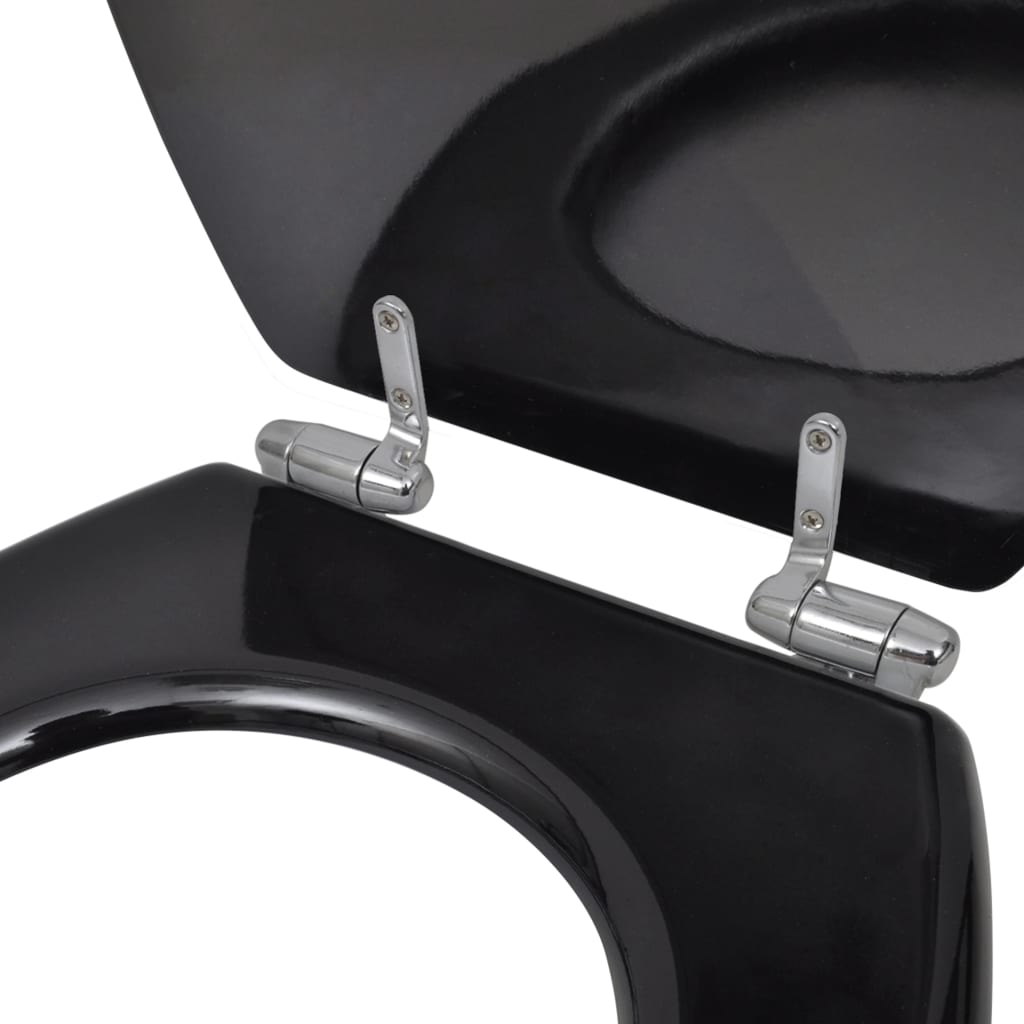 vidaXL Capac WC cu închidere silențioasă negru MDF design simplu vidaXL Capac WC cu închidere silențioasă negru MDF design simplu