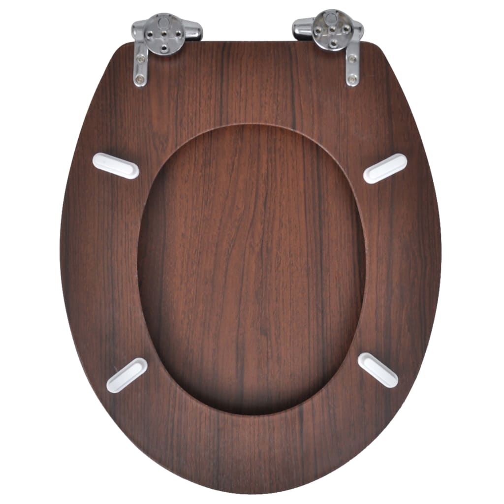 vidaXL Capac WC cu închidere silențioasă maro MDF design simplu vidaXL Capac WC cu închidere silențioasă maro MDF design simplu