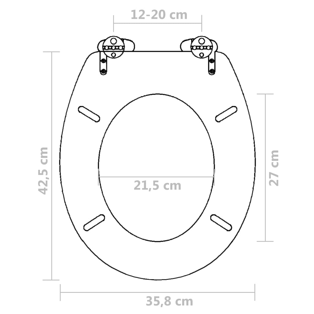 vidaXL Capac WC cu închidere silențioasă maro MDF design simplu vidaXL Capac WC cu închidere silențioasă maro MDF design simplu