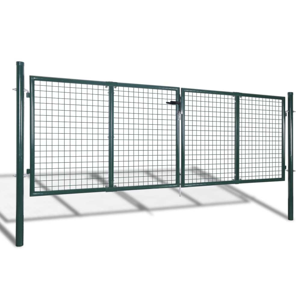 vidaXL Gard de grădină plasă/poartă gard grilaj, 289x75 cm/306x125 cm vidaXL Gard de grădină plasă/poartă gard grilaj, 289x75 cm/306x125 cm