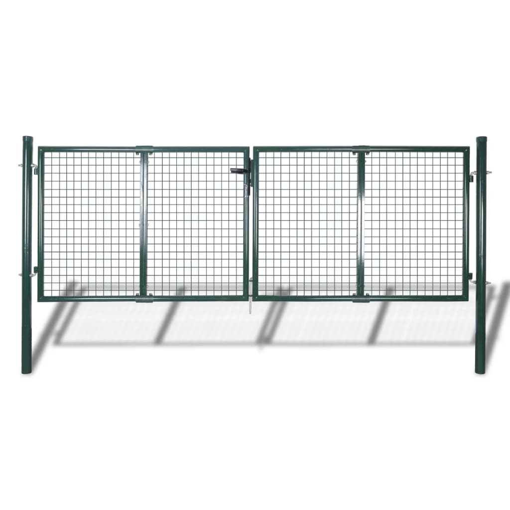 vidaXL Gard de grădină plasă/poartă gard grilaj, 289x75 cm/306x125 cm vidaXL Gard de grădină plasă/poartă gard grilaj, 289x75 cm/306x125 cm