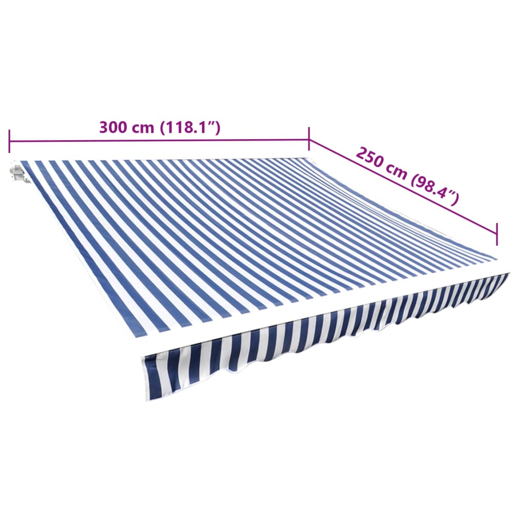 vidaXL Pânză copertină, albastru/alb, 3x2,5 m (cadrul nu este inclus) vidaXL Pânză copertină, albastru/alb, 3x2,5 m (cadrul nu este inclus)