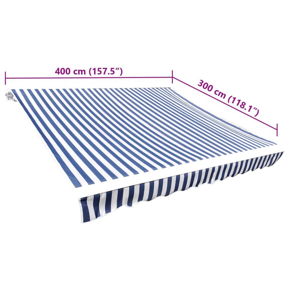 vidaXL Pânză copertină, albastru & alb, 4x3 m (cadrul nu este inclus) vidaXL Pânză copertină, albastru & alb, 4x3 m (cadrul nu este inclus)