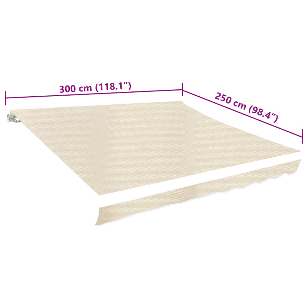vidaXL Pânză de copertină, crem, 3 x 2,5 m, (cadrul nu este inclus) vidaXL Pânză de copertină, crem, 3 x 2,5 m, (cadrul nu este inclus)