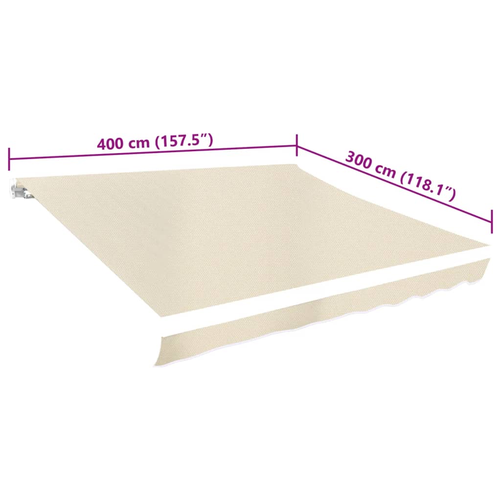 vidaXL Pânză de copertină, crem, 4 x 3 m, (cadrul nu este inclus) vidaXL Pânză de copertină, crem, 4 x 3 m, (cadrul nu este inclus)