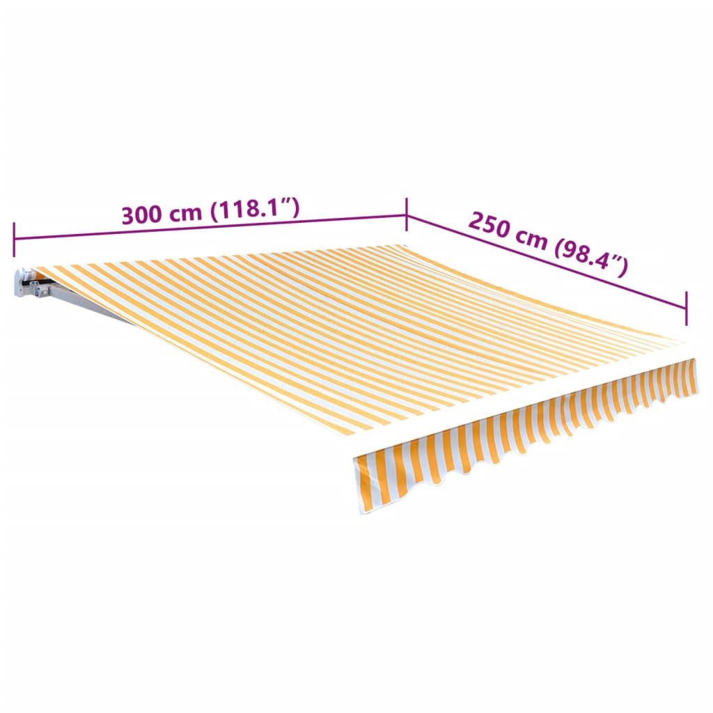 vidaXL Pânză copertină, galben & alb, 3x2,5m (cadrul nu este inclus) vidaXL Pânză copertină, galben & alb, 3x2,5m (cadrul nu este inclus)