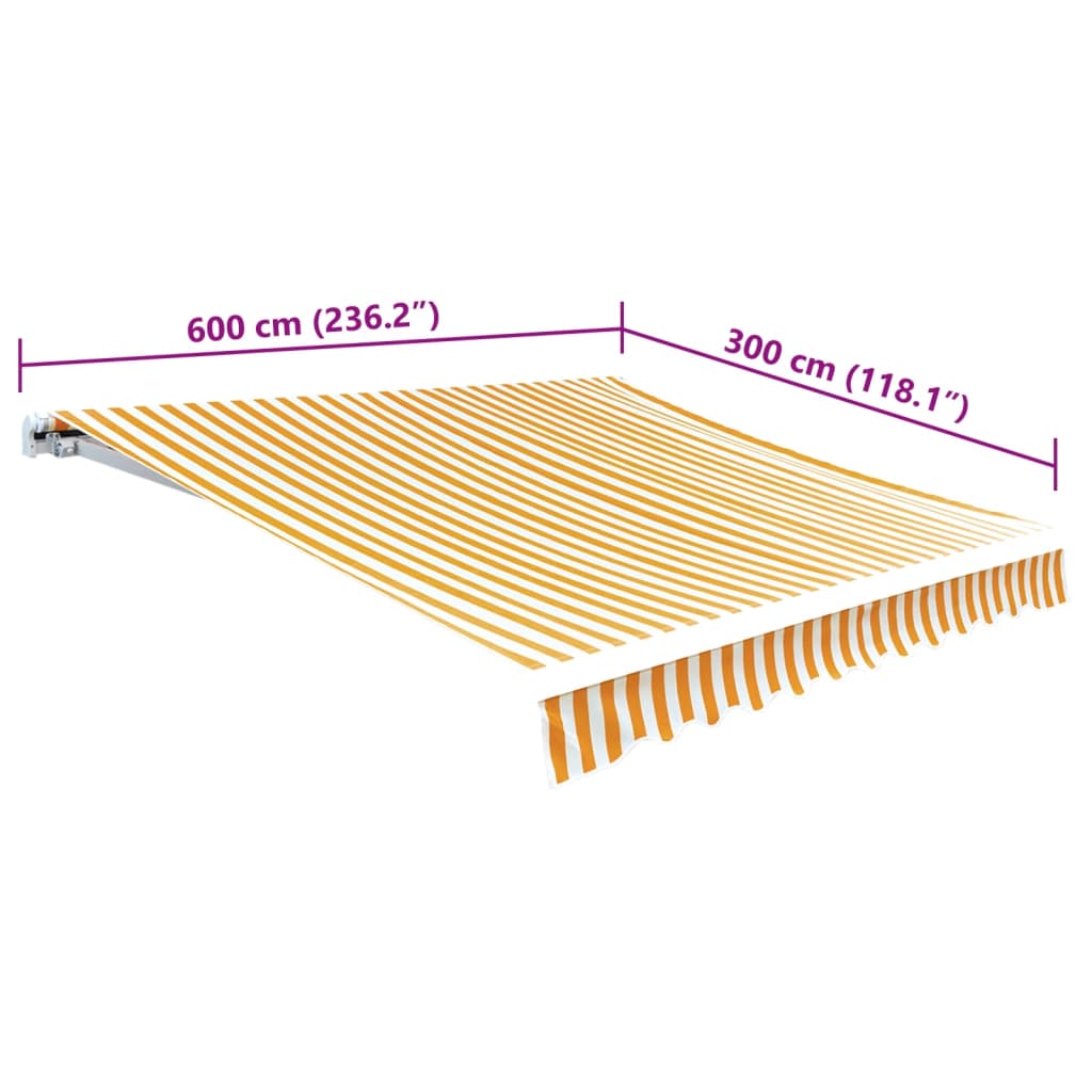 vidaXL Pânză copertină, galben & alb, 6x3 m (cadrul nu este inclus) vidaXL Pânză copertină, galben & alb, 6x3 m (cadrul nu este inclus)