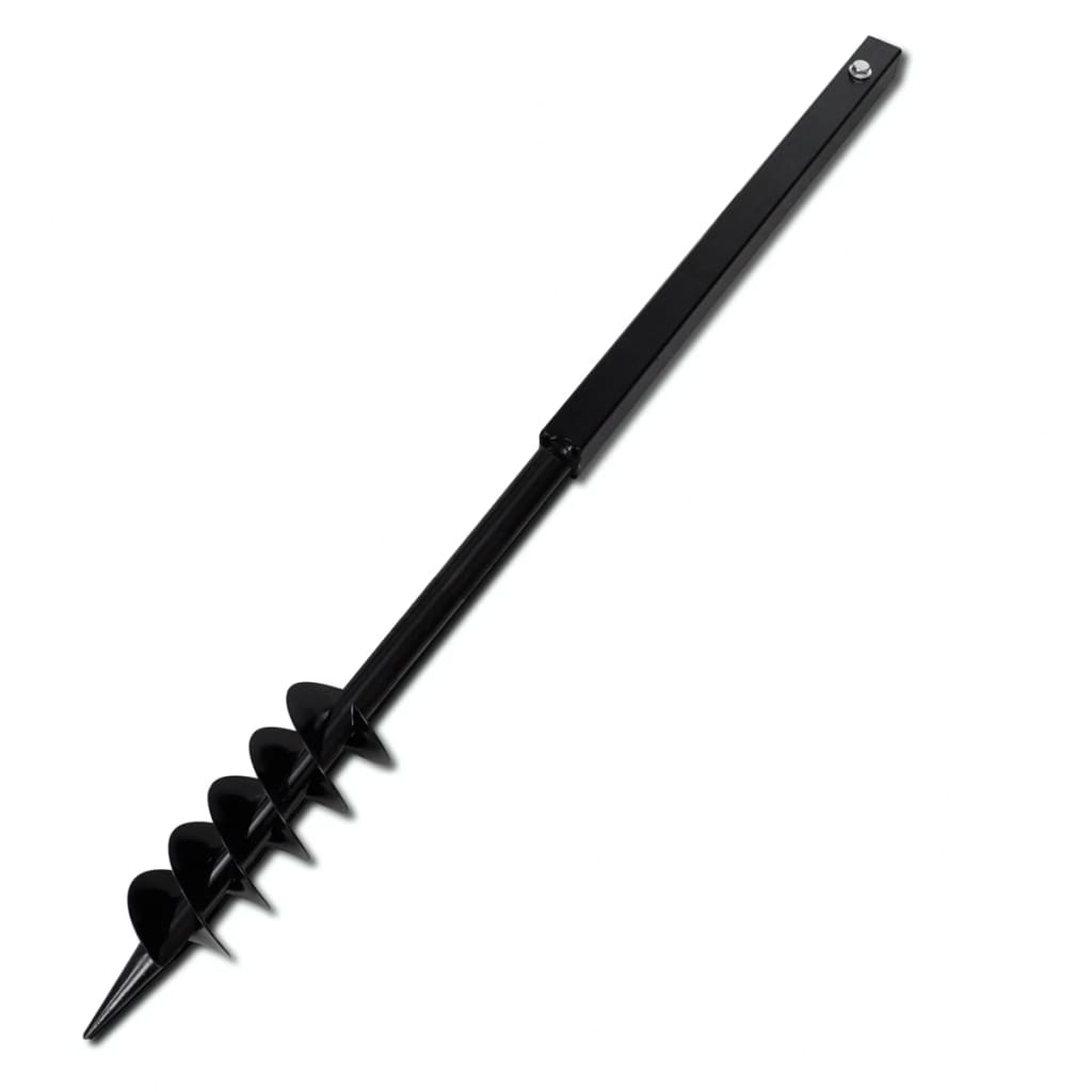 Burghiu de sol cu mâner, 80 mm, spirale duble, negru, oțel Burghiu de sol cu mâner, 80 mm, spirale duble, negru, oțel