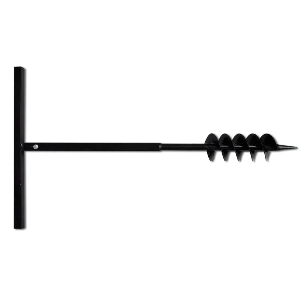 Burghiu de sol cu mâner, 100 mm, duble spirale, negru, oțel Burghiu de sol cu mâner, 100 mm, duble spirale, negru, oțel